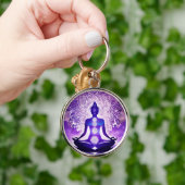 Lila Yoga Schlüsselanhänger (Hand)