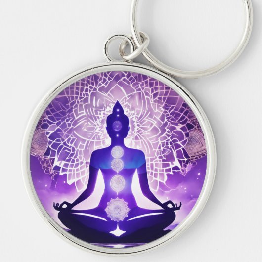 Lila Yoga Schlüsselanhänger (Vorne)