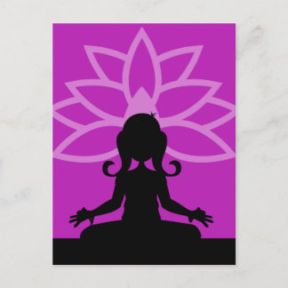 Lila Yoga-Silhouette Postkarte