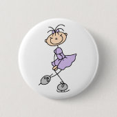 Lila Zahl Skater-Mädchen-Knopf Button (Vorderseite)