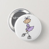 Lila Zahl Skater-Mädchen-Knopf Button (Vorne & Hinten)
