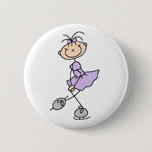 Lila Zahl Skater-Mädchen-Knopf Button