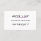 lila Zahnzahnärztin Visitenkarte (Rückseite)