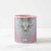LILA ~ Zany 3D Fraktal ~ Rosa und Weiß Tasse (Zentrum)