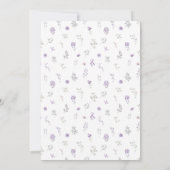 Lila zarter Blumenkranz Sommerhochzeit Einladung (Rückseite)