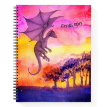 Lila Zauberdrache mit heller Wasserfarbe