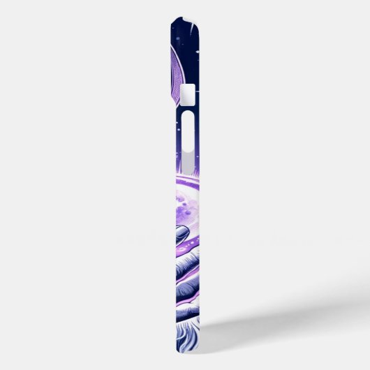 Lila Zauberer für Kristallkugel im Himmelsraum Case-Mate iPhone Hülle (Rückseite / Links)