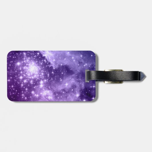 Lila Zauberkunst Gepäckanhänger (Rückseite horizontal)