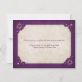 Lila Zauberkünstler-Owl Stars Magic Wedding Dankeskarte (Rückseite)