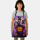 Lila Zauberpagan-Monster niedlich Halloween Schürze (Insitu)