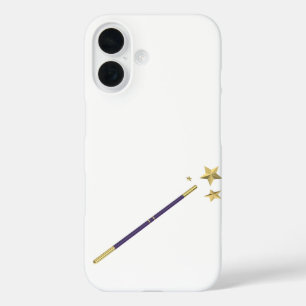Lila Zauberstab mit drei goldenen Sternen iPhone 16 Hülle