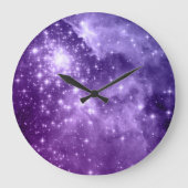 Lila Zauberstars Große Wanduhr (Vorderseite)