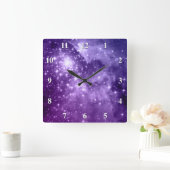 Lila Zauberstars Quadratische Wanduhr (Zuhause)