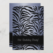 Lila Zebra 21. Geburtstagsfeiern Party Einladungen (Vorne/Hinten)