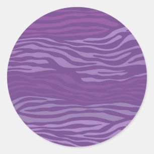 Lila Zebra Abstrakt Runder Aufkleber
