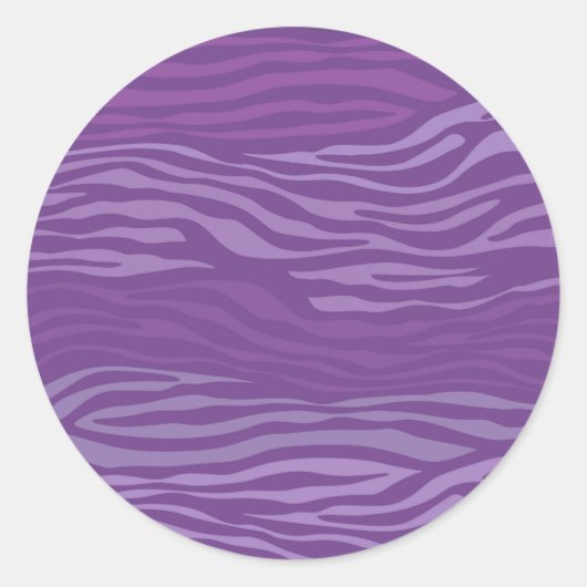 Lila Zebra Abstrakt Runder Aufkleber (Vorderseite)