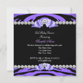 Lila Zebra Baby Shower Girl Princess Diamond Einladung (Rückseite)