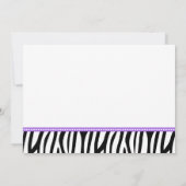 Lila Zebra Carriage Girl Baby Shower Einladungen (Rückseite)