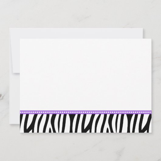 Lila Zebra Carriage Girl Baby Shower Einladungen (Rückseite)