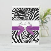 Lila Zebra Dankeschön-Karte Dankeskarte (Stehend Vorderseite)