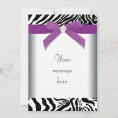 Lila Zebra Dankeschön-Karte Dankeskarte (Rückseite)