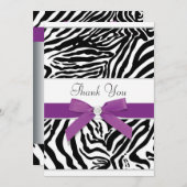 Lila Zebra Dankeschön-Karte Dankeskarte (Vorne/Hinten)