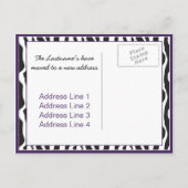 Lila Zebra-Druckänderung Adressenpostkarten Ankündigungspostkarte (Rückseite)