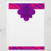 Lila Zebra-Druckgeschirr in Pink Briefkopf (Vorne/Hinten)