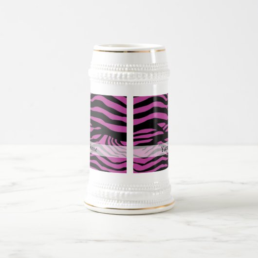 Lila Zebra-Druckmuster Bierglas (Mittel)