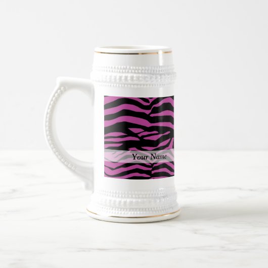 Lila Zebra-Druckmuster Bierglas (Links)