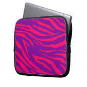 Lila Zebra-Drucktierschutzgehäuse in Hot Pink Laptopschutzhülle (Vorderseite Links)