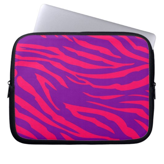 Lila Zebra-Drucktierschutzgehäuse in Hot Pink Laptopschutzhülle (Vorderseite)