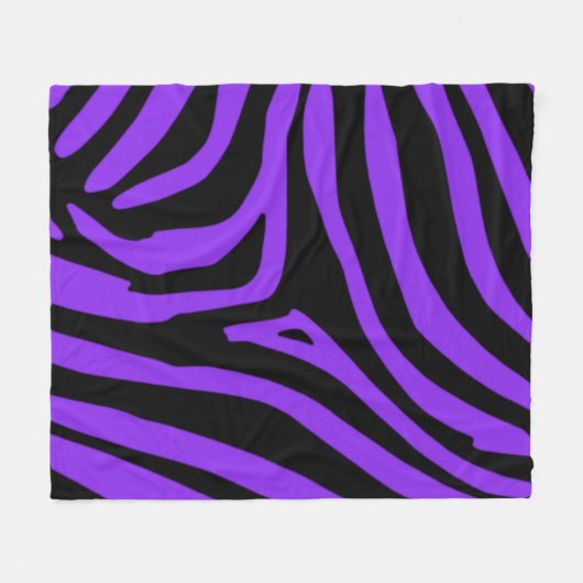 Lila Zebra Fleecedecke (Vorderseite (Horizontal))