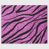 lila Zebra Glittery Pattern Geschenkpapier (Flach)