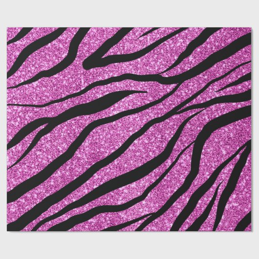 lila Zebra Glittery Pattern Geschenkpapier (Flach)