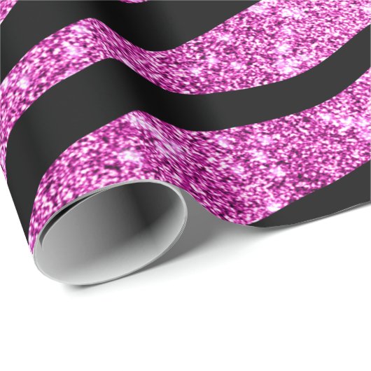 lila Zebra Glittery Pattern Geschenkpapier (Rolleneckpunkt)