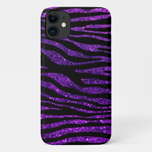 Lila Zebra, Glitzer Zebra, Zebra Print, Streifen Case-Mate iPhone Hülle (Rückseite)