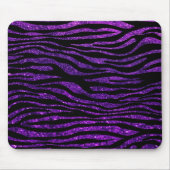 Lila Zebra, Glitzer Zebra, Zebra Print, Streifen Mousepad (Vorne)