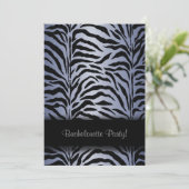 Lila Zebra Junggeselinnen-Abschied Einladungen (Stehend Vorderseite)