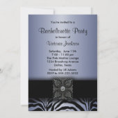 Lila Zebra Junggeselinnen-Abschied Einladungen (Rückseite)