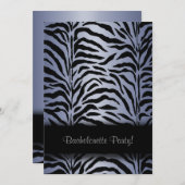 Lila Zebra Junggeselinnen-Abschied Einladungen (Vorne/Hinten)
