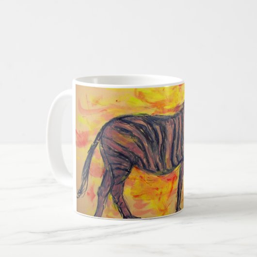 lila Zebra Kaffeetasse (Vorderseite Links)