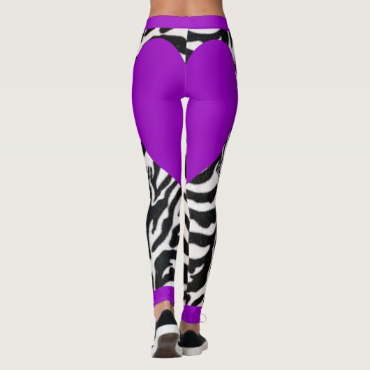 Lila Zebra Leggings (Rückseite)