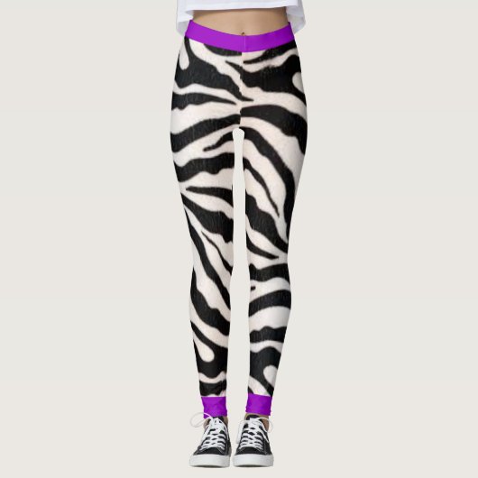 Lila Zebra Leggings (Vorderseite)