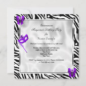 Lila Zebra Masquerade Quinceanera 15. Party Einladung (Rückseite)