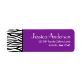 Lila Zebra Moderne Rücksendeadresse (Vorne)