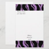 Lila Zebra-Muster Briefpapier (Vorne/Hinten)