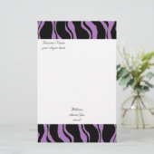 Lila Zebra-Muster Briefpapier (Stehend Vorderseite)