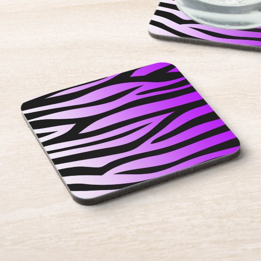 Lila Zebra-Muster Getränkeuntersetzer (Linke Seite)