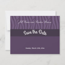 Lila Zebra Muster Save the Date